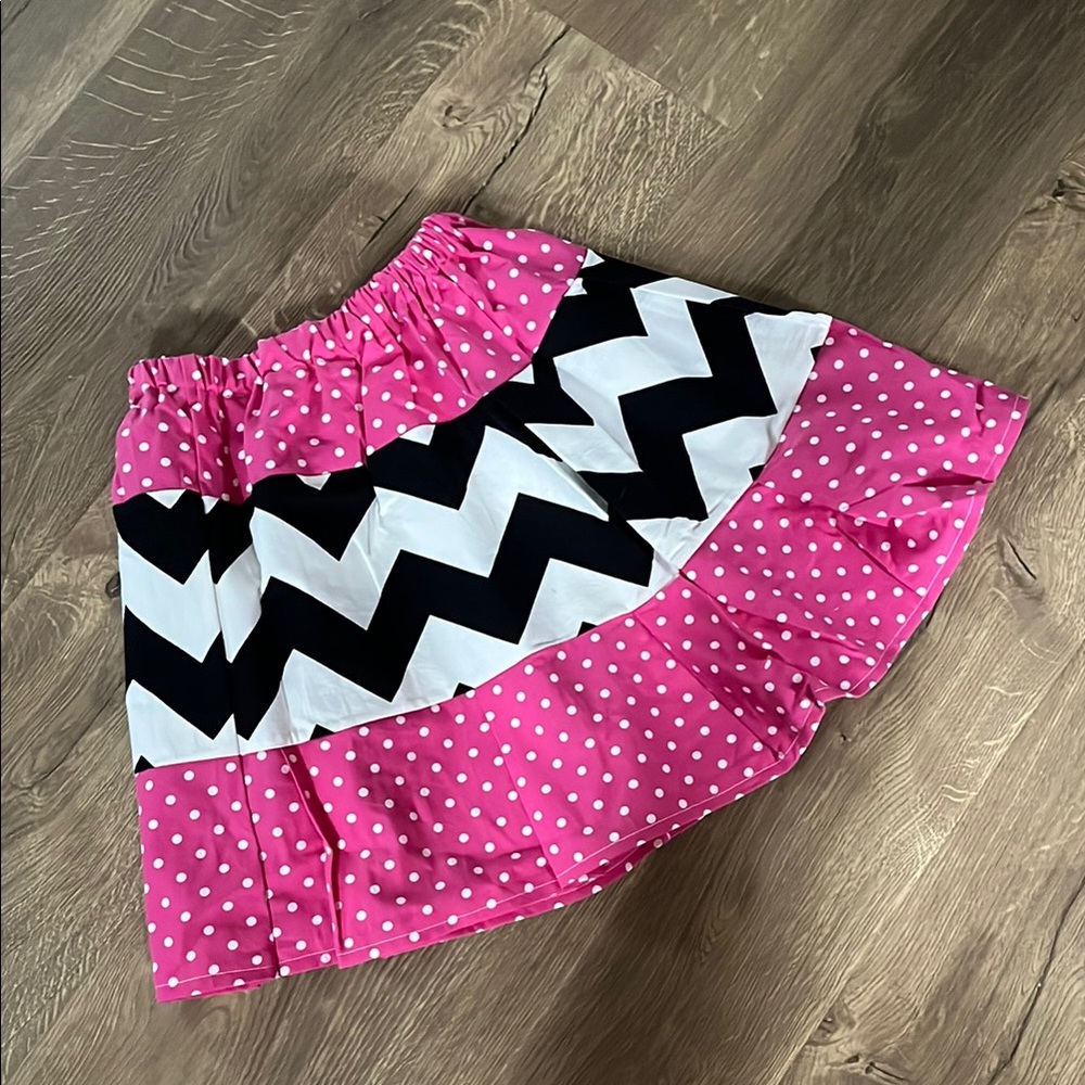 Pink and Black Chevron Skirt